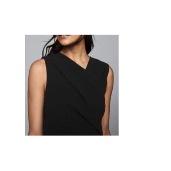 Black Reiss Marlin Wrap Style Midi Dress - Picture 2 of 5